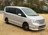 NISSAN SERENA 2013, HIGHWAY STAR, 2.0 PETROL HYBRID FULLY LOADED, 8 SEATER, BRILLIANT SILVER PAINT, BLACK CLOTH INTERIOR